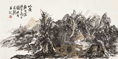 范扬 壬午（2002年）作 秋亭高士图 镜心 58×119.5cm